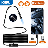 7mm Industrial Endoscope Waterproof Piping Endoscopy Type C Mini Camera 2 in 1 Automotive Borescope for Android USB A for PC