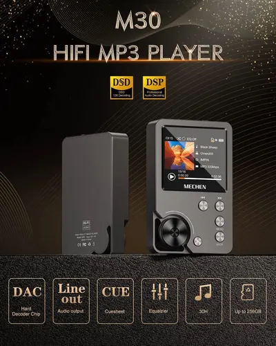 Imagen 2 del producto Reproductor de MP3 sin pérdidas de alta calidad/MECHEN-M30/HiFi/con tarjeta de memoria de 64 GB compatible con hasta 256 GB
