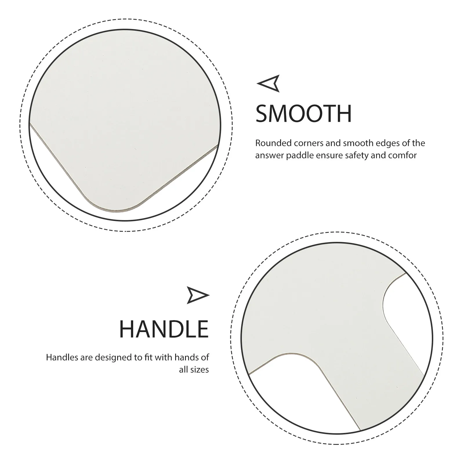 

Dry Erase Paddle Handheld White Board Double Sided Classroom Answer Board Voting Paddle Safe Rounded Edges Game Prop