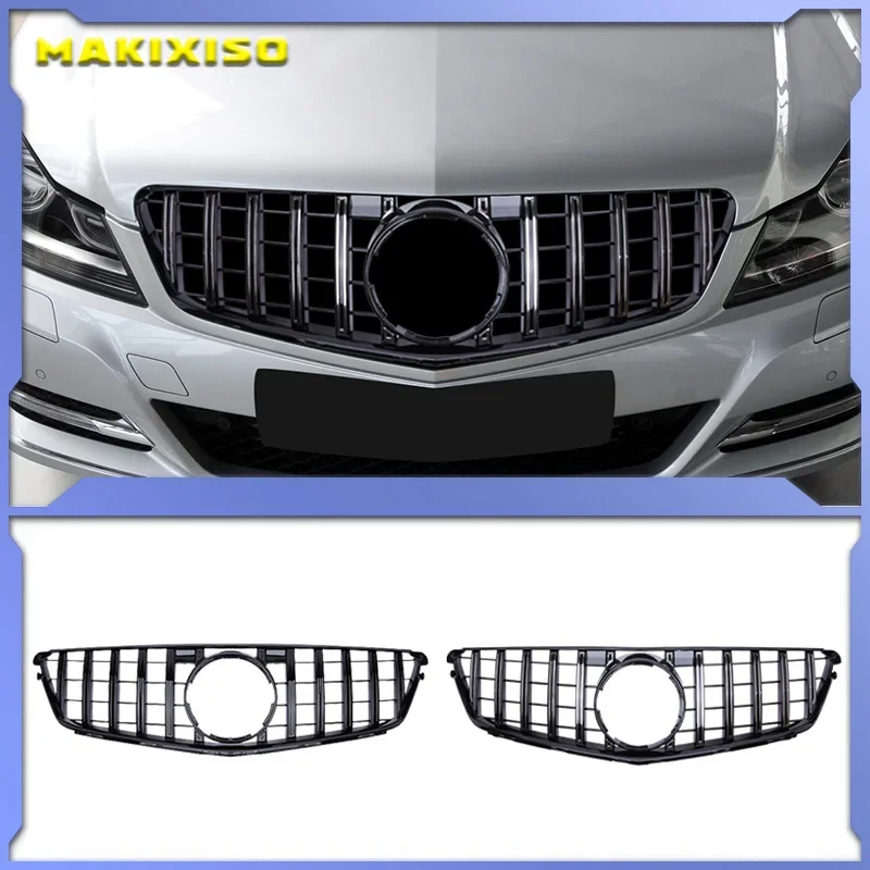 Front Bumper Grille For Mercedes Benz C W204 Sport Racing Grill AMG GT 2007 2008 2009 2010 2011 2012 2013 2014 Facelift