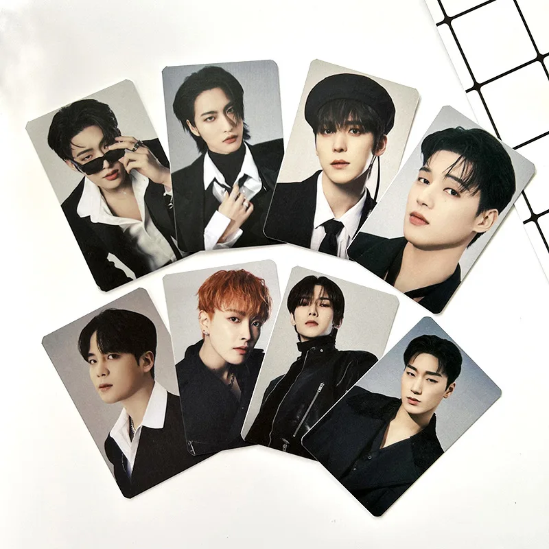 

8Pcs/Set KPOP ATEEZ Photocard GOLDEN HOUR：Part.1 Album LOMO Double Sided Greeting Card Postcard WooYoung HongJoong Merch Gift