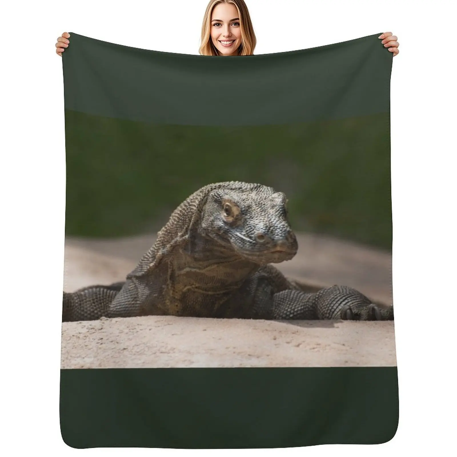 Komodo monitor dragon Throw Blanket Warm Comfortable Blanket for Office Napping