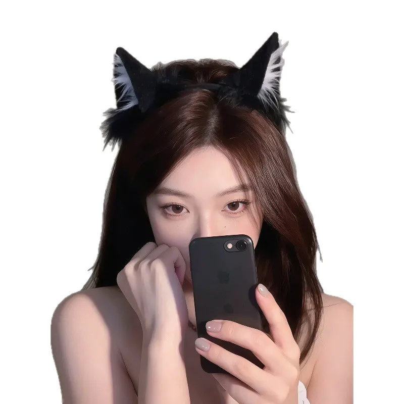 لطيف القط القط الأذن هيرباند 3D الحيوان الأذن الشعر التبعي الكورية نمط الطازجة الحلو أغطية الرأس للنساء مشبك شعر رائعتين