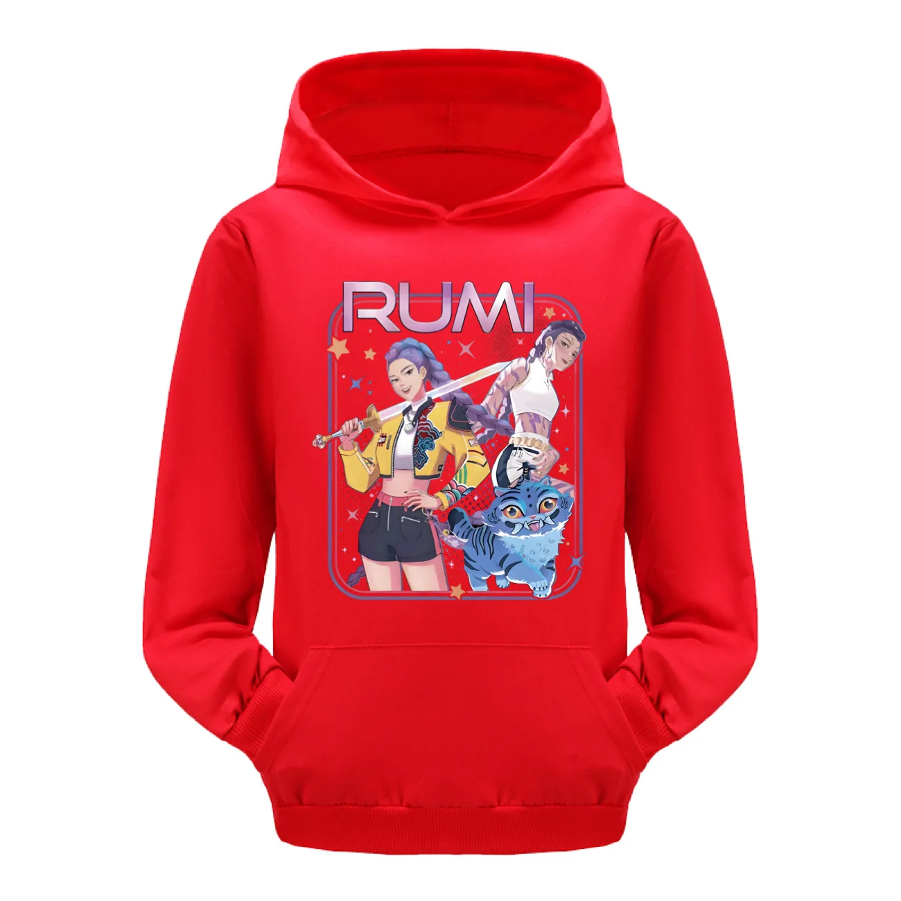 

Детская толстовка с капюшоном KPop Demon Hunters Rumi, одежда для девочек-подростков, модная одежда, весенне-осенний свитшот, детская