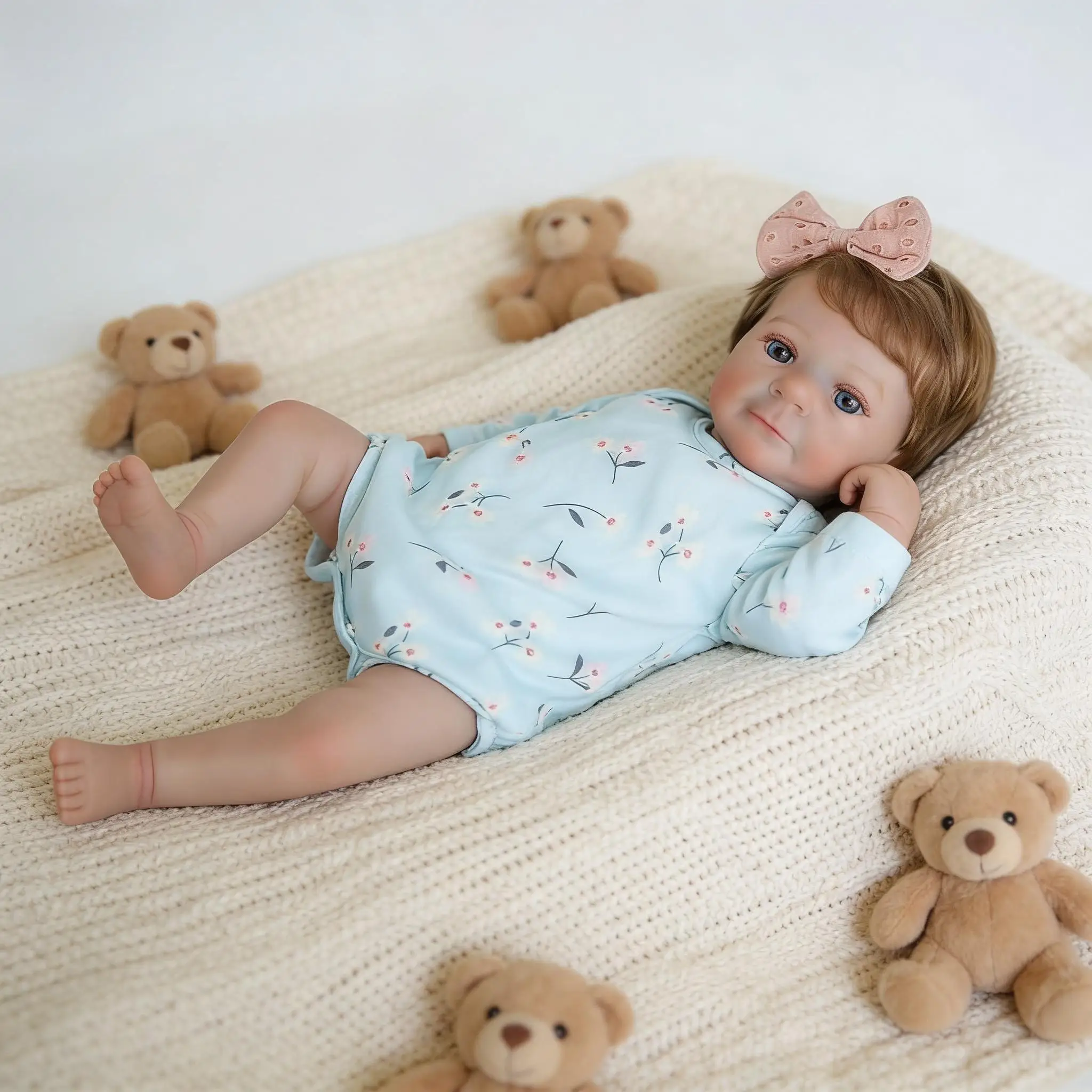 18-Inch Reborn Baby Dolls  - Realistic Newborn, Soft Weighted  Body, Adorable Poseable Real Life Doll– Gift for Kids Age 3+