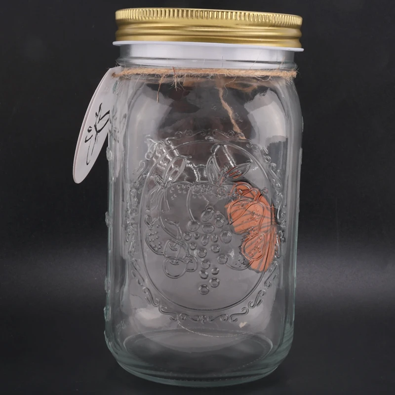 Simulation Butterfly Collection In A Jar, Butterfly Jar That Moves, LED Light Romantic Glass Animated Butterfly Orange Durable