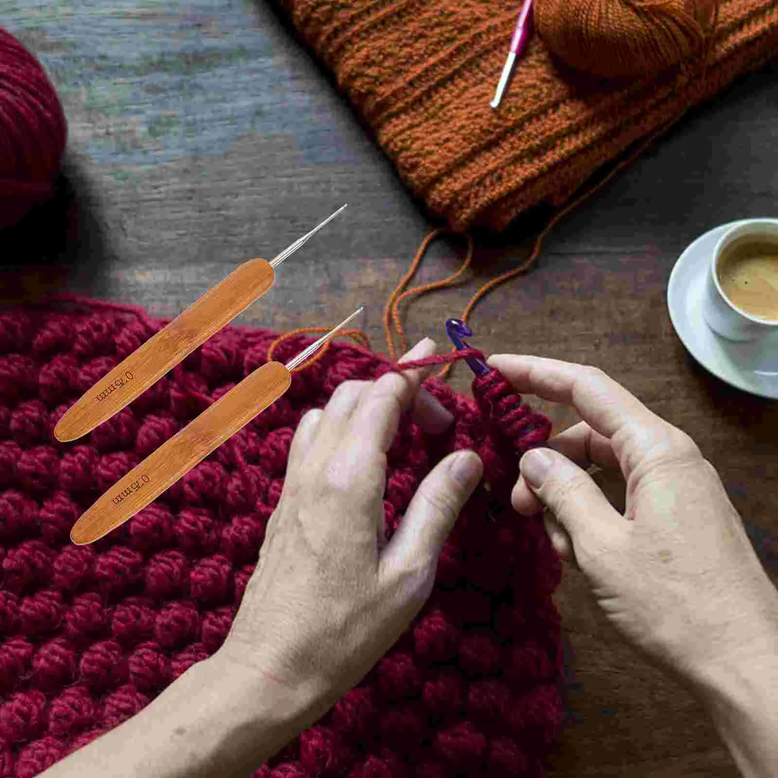 MeaccelerSystem-Crochet en bambou à pointe unique, 2 pièces