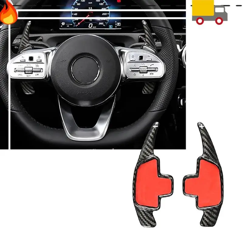 

Car Steering Wheel Paddle Shift Extension Shifters Carbon Fiber Trim Sticker For Mercedes Benz A B C E S V G Class