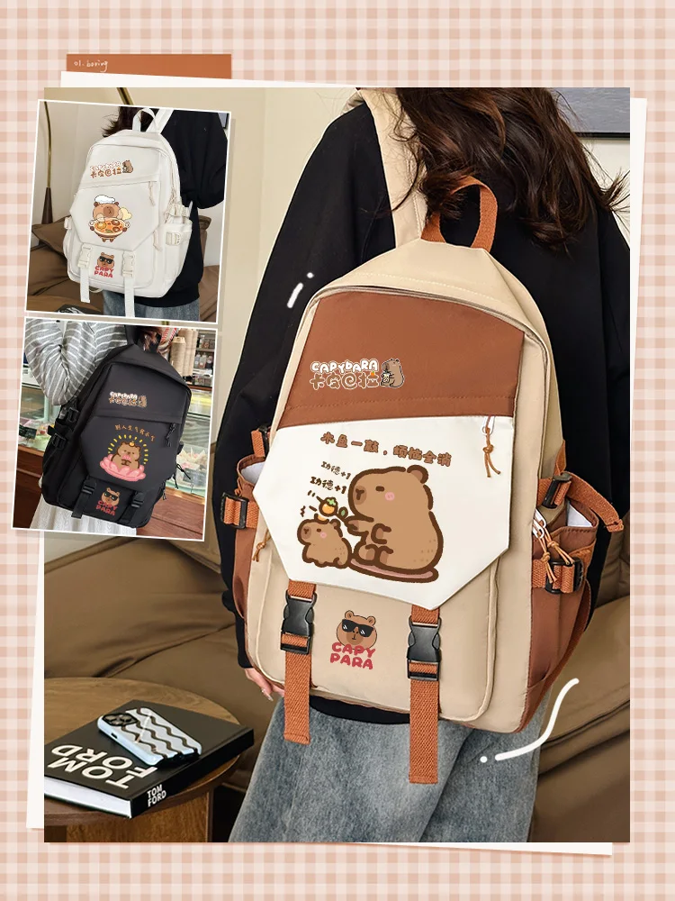 Kapibara school bag high-capacity primary school students junior high school girls good-looking teenagers backpack