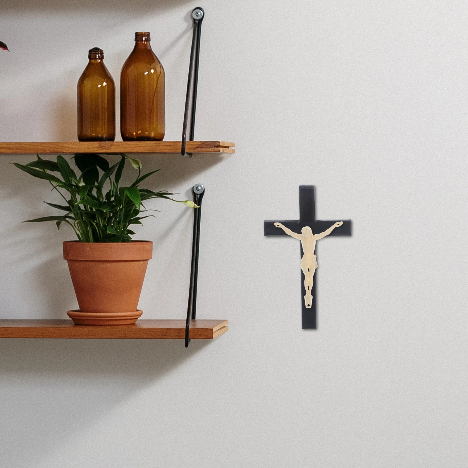 

Diy Jesus Statue Craft Plastic Decoration Lightweight Ornament Sculpture Crucifix Wall Cross Party