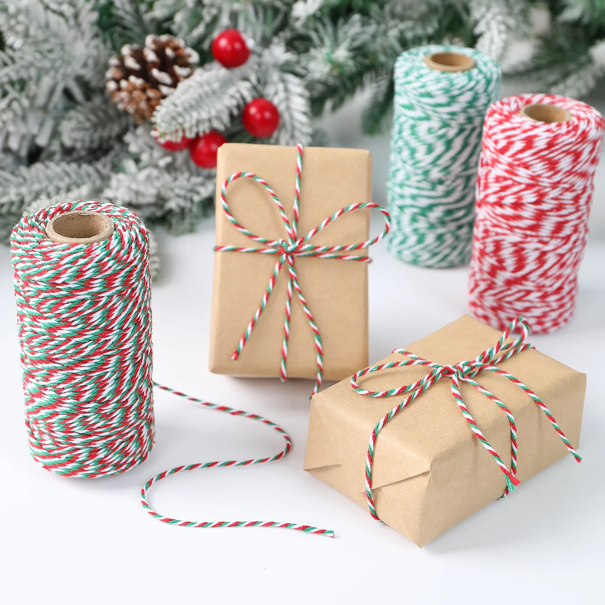 Christmas Wrapping String Rope Merry Christmas Decoration For Home 2024 Navidad Natal Noel Gift Box Packaging Rope New Year 2025