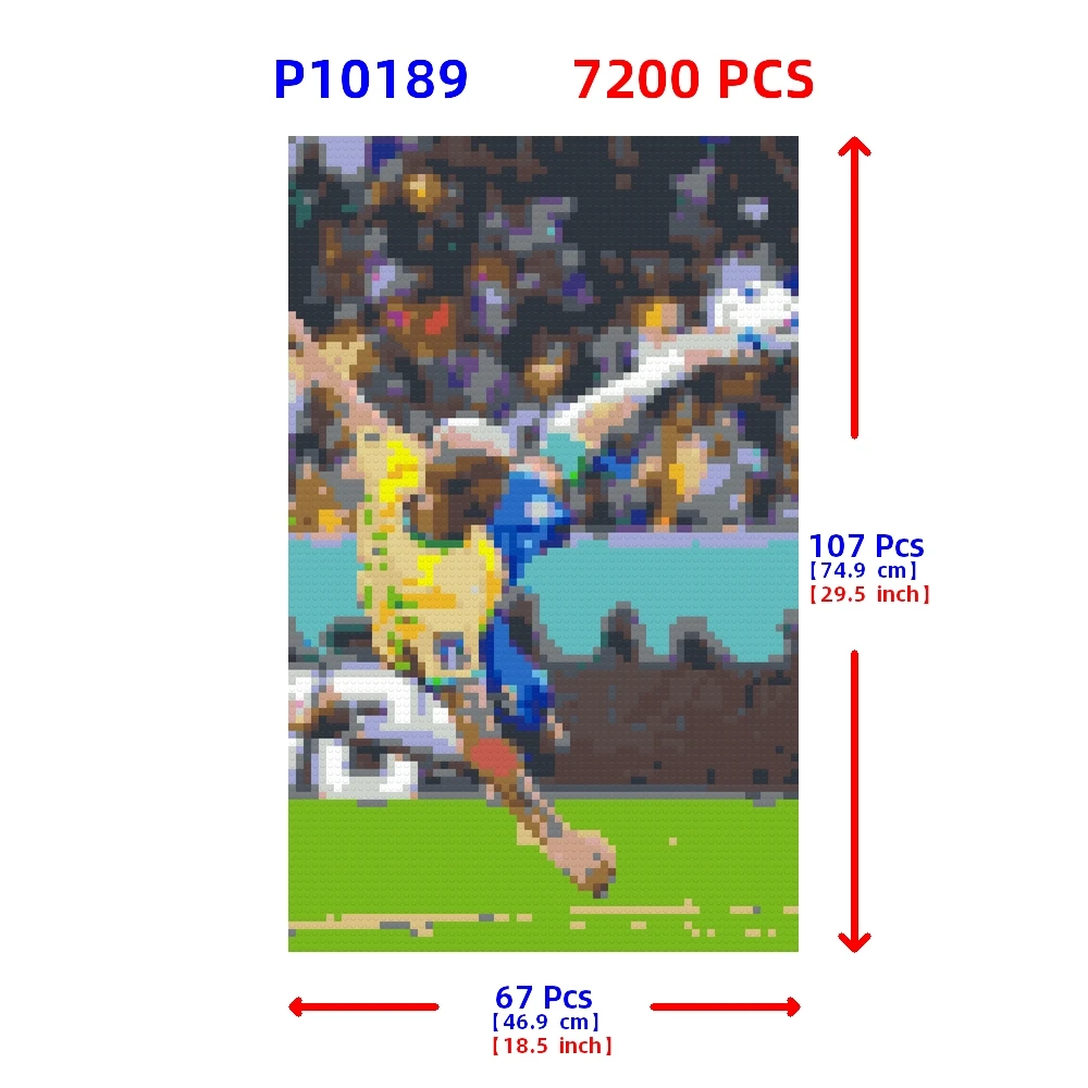 Diy Football Soccer Super Star Classics Bicycle Kick Fans Building Blocks Painting Mosaic Pixel Art Photo Custom Home Decoration