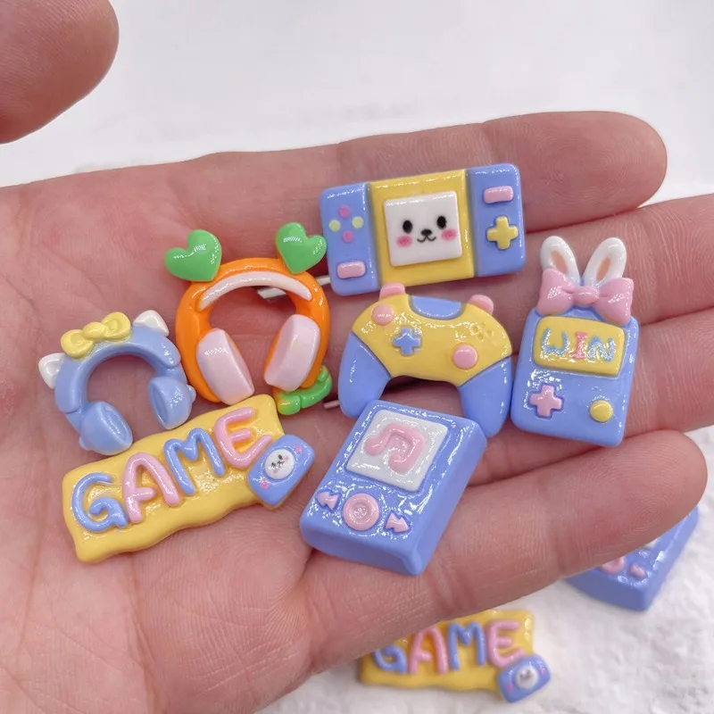 5 stücke Cartoon Harz Game Controller Musik Telefon Harz Cabochon Telefon Fall Deko Teile Charakter DIY Haars chleifen Zubehör – Detail 6