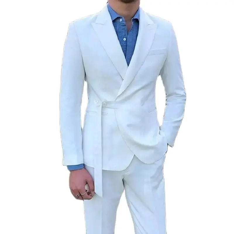 Costume Homme Men Suits for Wedding 2 Piece Groom Tuxedo Peak Lapel Groomsmen Best Man Party Suit(Jacket+Pants) Vestido de Noiva