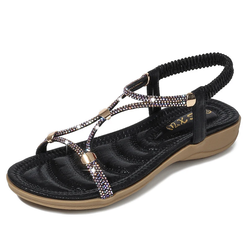 

2023 Plus Size Women's Sandals for Travel and Beach, Round Toe Open Toe, Popular Ethnic Style
