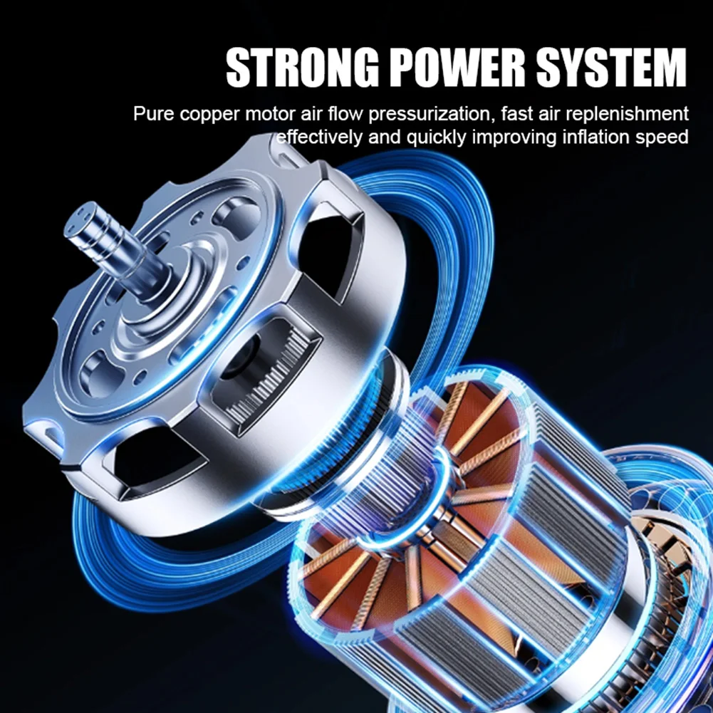 

Electric Air Compressor 3000mAh Motorcycle Tyre Inflator Multifunctional Electric Tire Pump for Motorbike Auto Bicycle