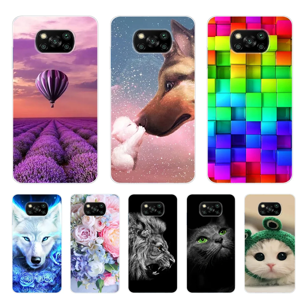 For Xiaomi Poco X3 NFC Case Soft Silicone Print Case for Poco X3 Pro POCOX3 Back Cover Marble Coque Poco M4 Pro 5G Fundas TPU