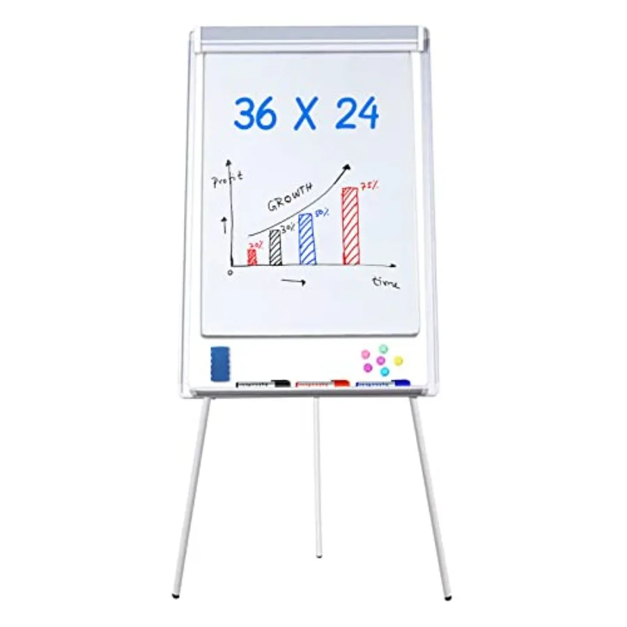 

Магнитная доска-флипчарт Maxtek Easel White Board на треноге, портативная, для сухого стирания, 36 x 24 дюйма, регулируемая по высоте