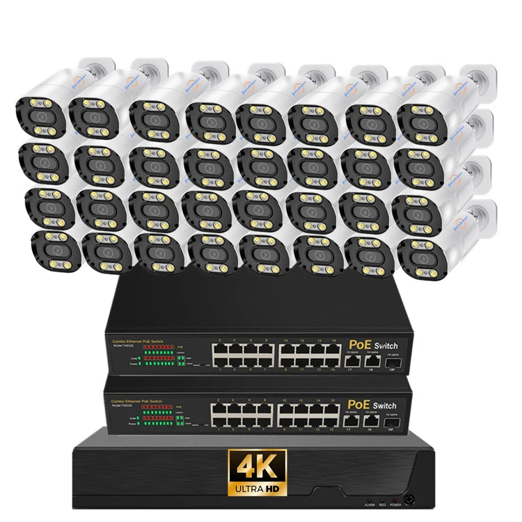 

Jianvision 4K IP-пуля система видеонаблюдения 32-канальная система ночного видения аудиозапись уличная металлическая 4K POE ночного видения 32 IP66