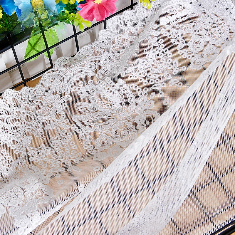 Wide Polyester Embroidered Sewing Ribbon, Guipure Lace Trim, Fabric Warp Knitting DIY Garment Accessories, Wedding Lace