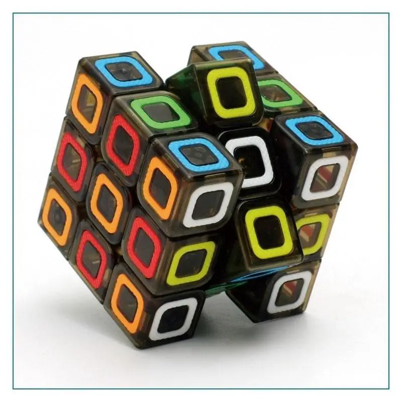 New 3x3x3 Speed Magic Cube Dot Pattern Transparent Professional Puzzle Cube Educational Stress Relief Toy Kids Adults Brain Game