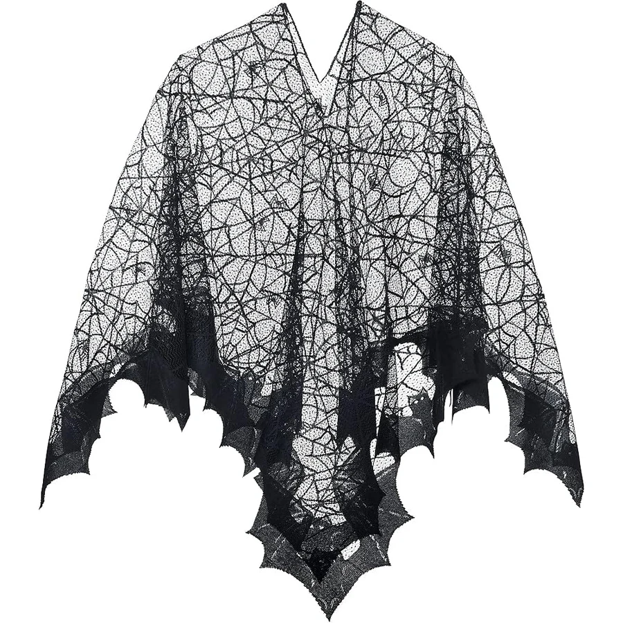 ハロウィーンのクモの巣のコウモリのマント、ヨーロッパとアメリ - Spider Web Halloween Decoration のレビューと価格