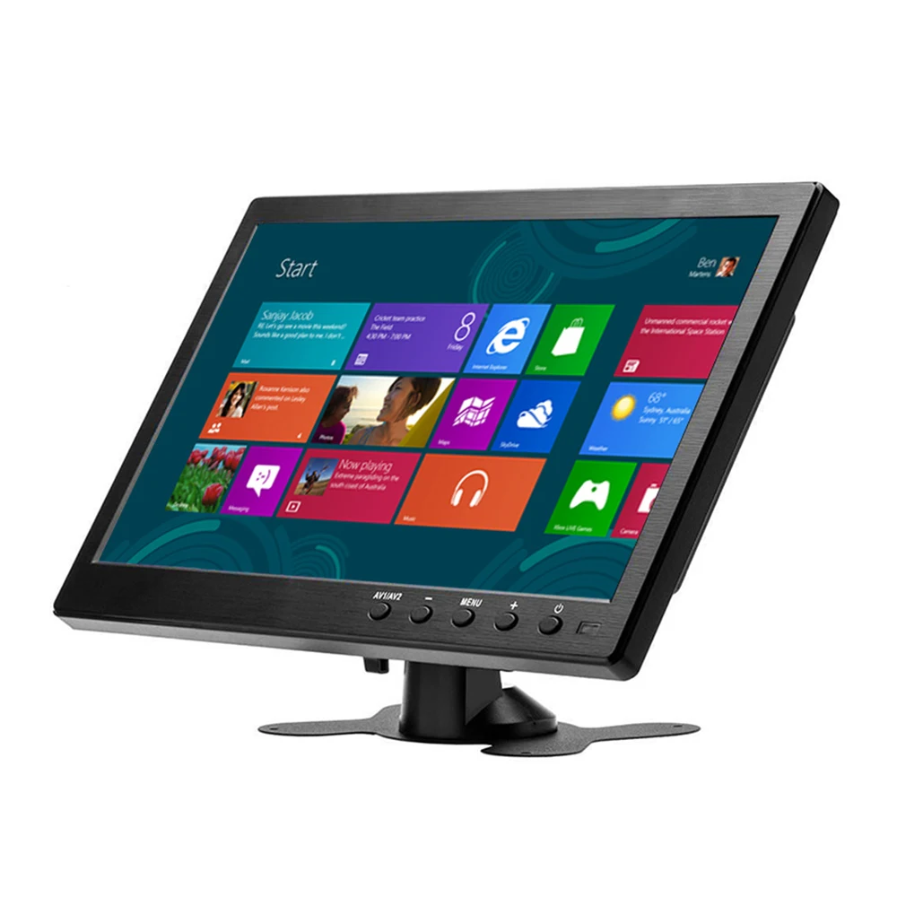 Podofo 10,1 HD Auto-Monitor TFT LCD HD Digitaler Rückfahrmonitor Multimedia-Display mit HDMI/VGA/AV/USB/SD PC/TV/DVD-Player für LKW