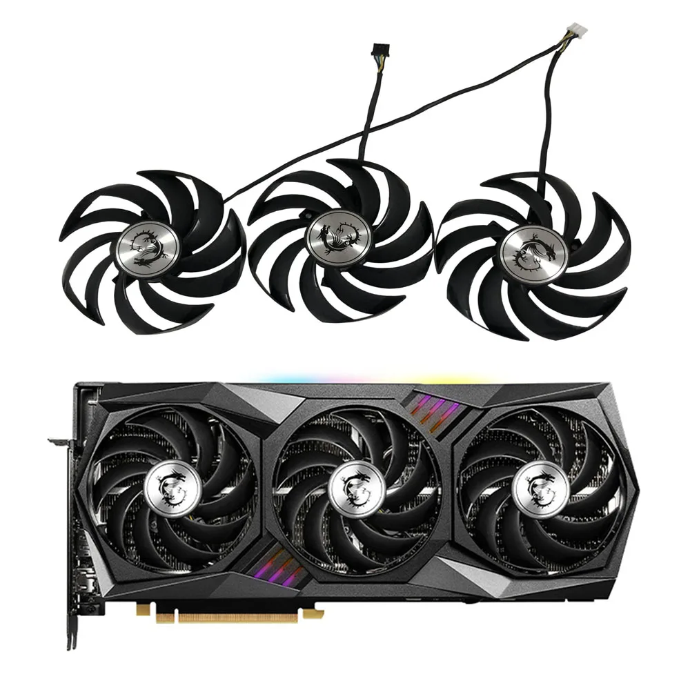PLD09210S12HH, PLD09210B12HH, Wentylator chłodzący VGA, do MSI RTX 3070 3080 3090 Ti GAMING X TRIO SUPRIM-X, chłodzenie karty graficznej GPU