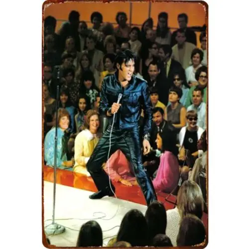 1 pcs,Vintage Elvis Presley Metal Sign Decor Comeback '68 King of Rock & Roll 