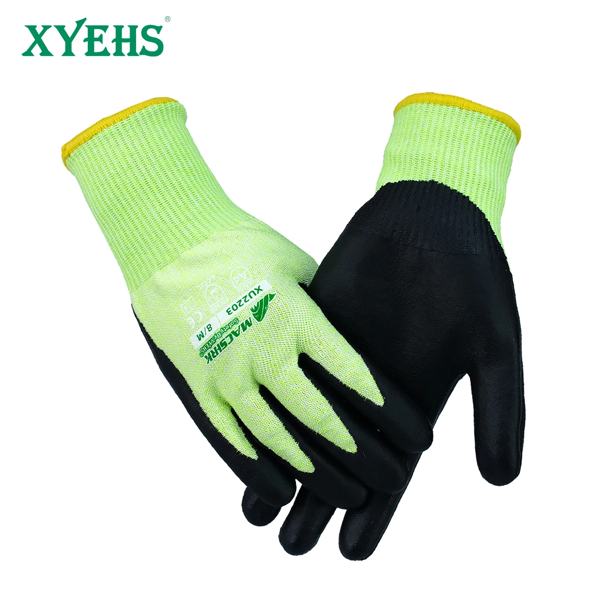 

XYEHS XU2203 EN388 C Anti-Cut Safety Work Gloves 13 Gauge HPPE with Nitrile Palm Coating Anti-Scratch Cut Resistant