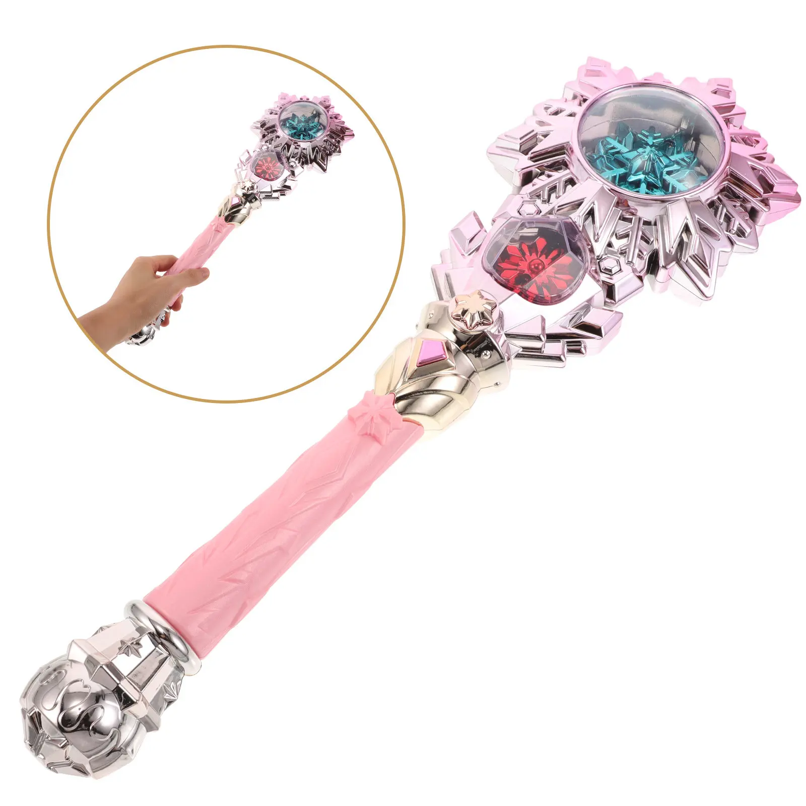 Kids' Costume Wands Flashing for Birthday Girls Princess Star Glowing Snowflake Toy Pink Beautiful