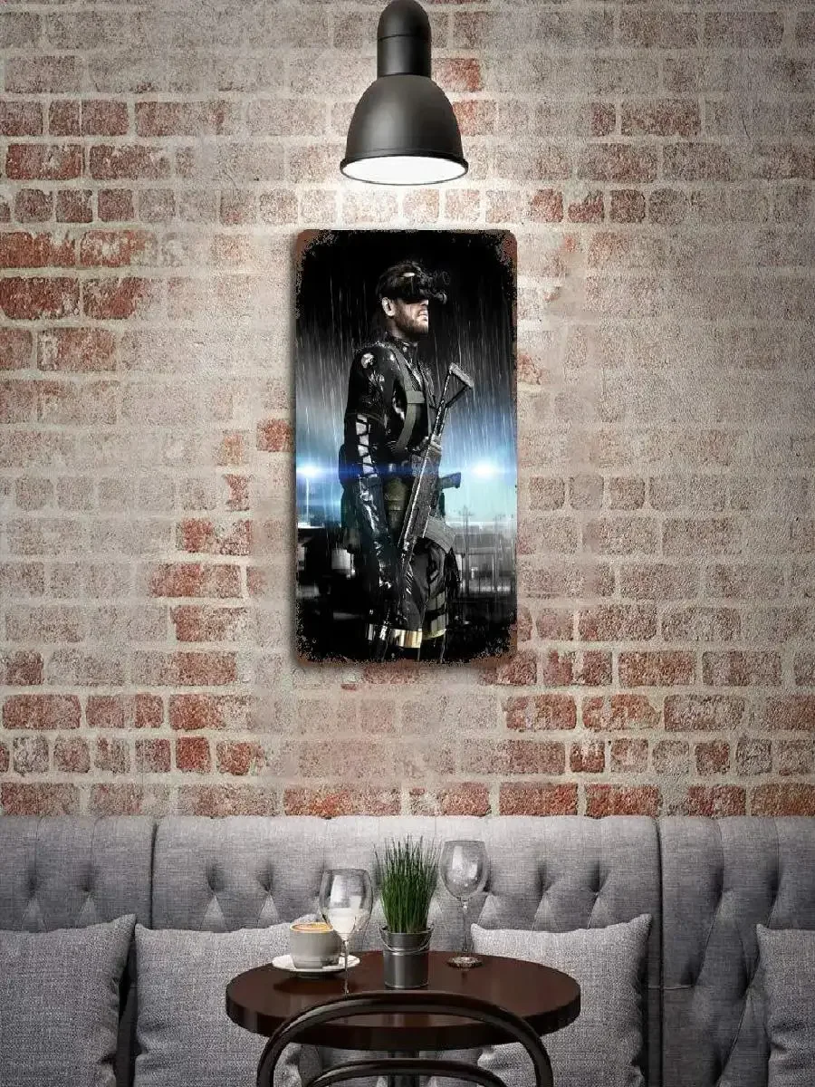 Vintage Metal Gear Solid Girl Game Decor Poster  Tin Sign Decorative Plaque for Pub Bar Man Cave Club Wall Decoration  Retro Met