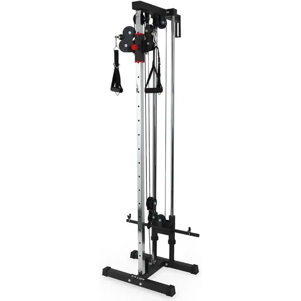 

Вертикальный кабельный тренажер с двумя роликами и регулируемой высотой для силовых тренировок в домашнем спортзале