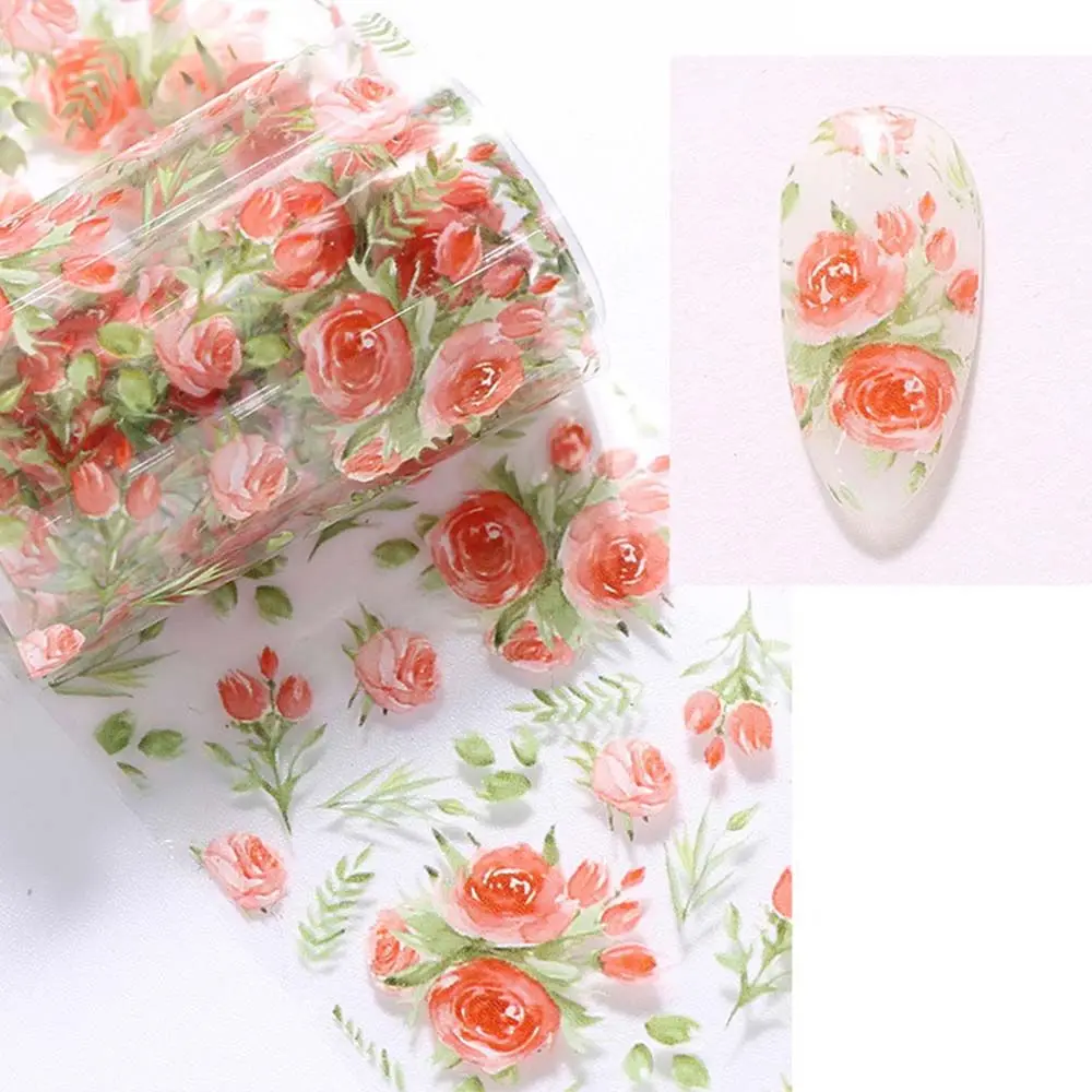 

Art Accessories DIY Nail Art Manicure Holographic Nails Decals Transfer Paper Decals Floral Nails Stickers Flower Nail Foils