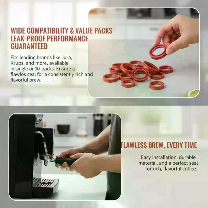 1/10pcs Coffee Machine Seals For AEG Water Sealing Rings Silicone Texture For Coffee Machine Water Tanks