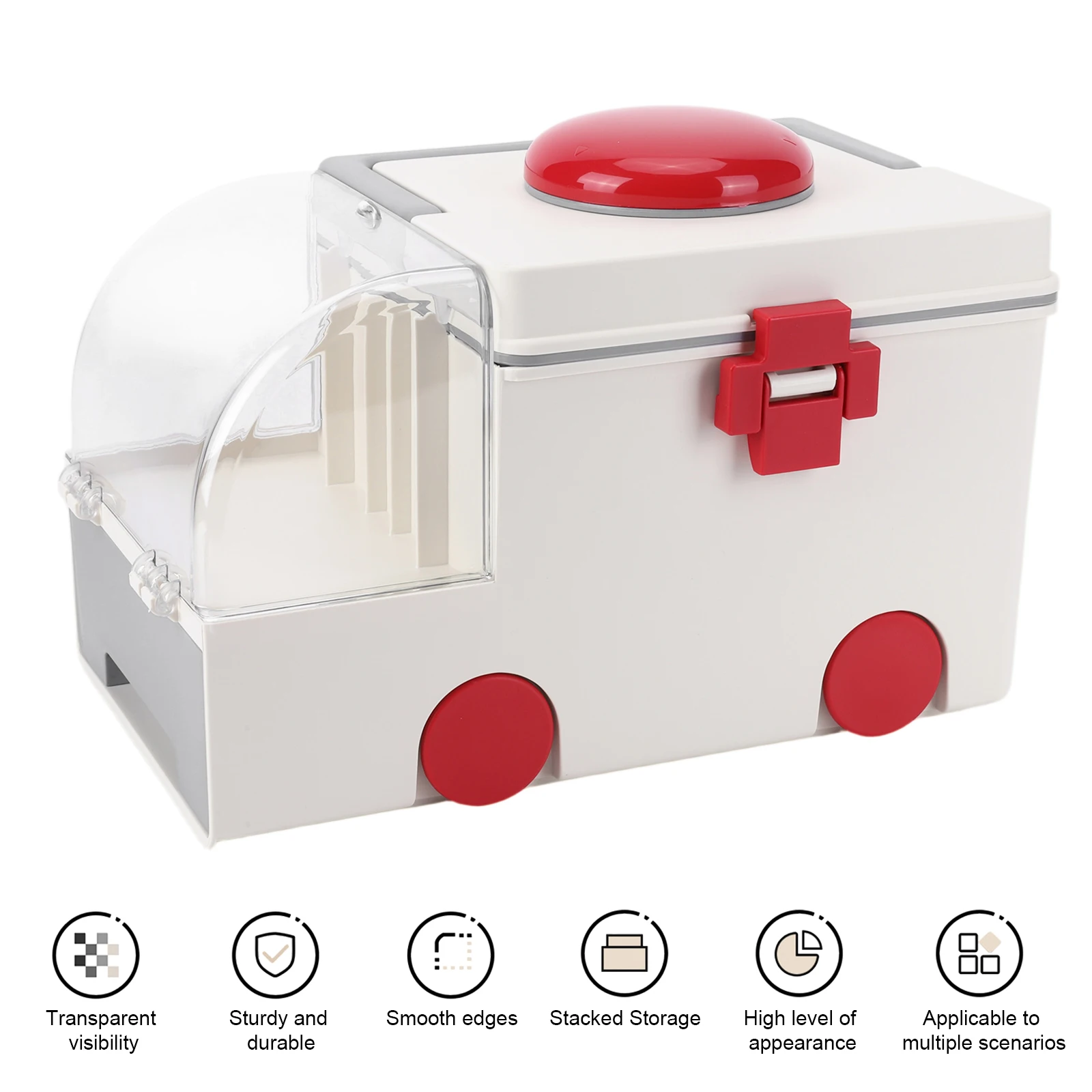 

Car-Shaped Portable Storage Box Large Capacity Home Medicine Organizer Plastic First Aid Kit for Emergency Preparedness