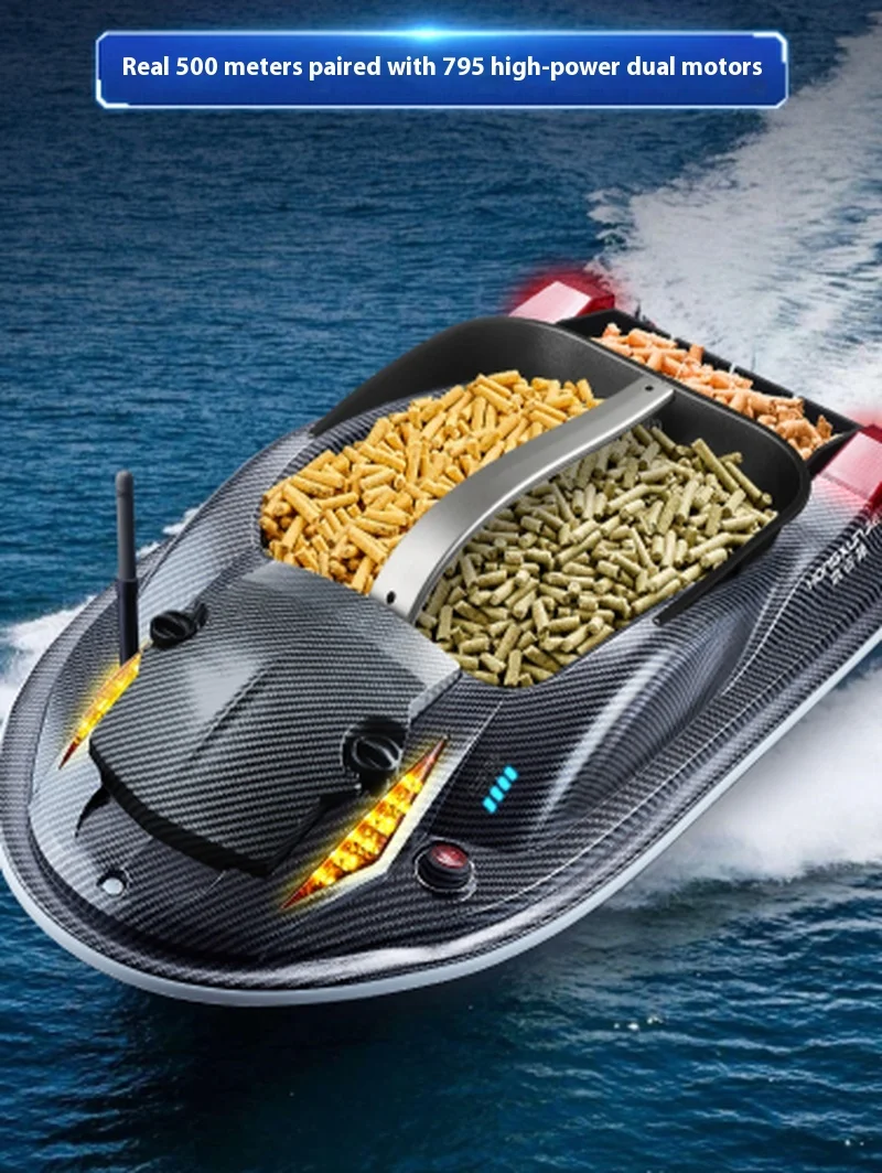 

Remote Control Boat 500m Control Range Dual Motors 12000mAh Battery 9KM/H Speed Ideal for Play Fishing Feeding & Net Pulling