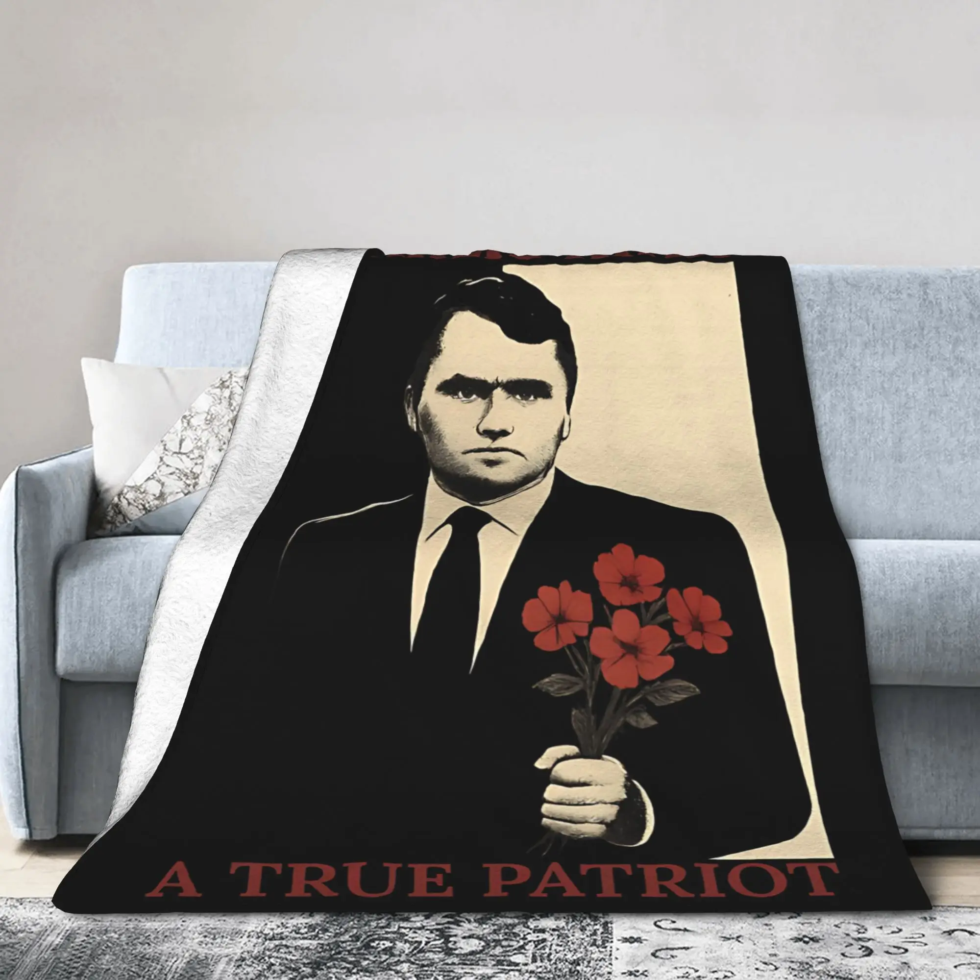 Charlie Kirk A True Patriot Flannel Throw Blankets  Blankets for Sofa Car Ultra-Soft Plush Thin Quilt,