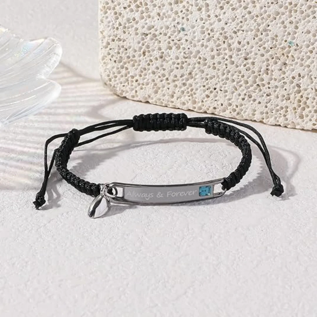 Always and Forever Bracelets for Couple Matching Love Heart Bracelets for Husband and wife Pinky Promise Bracelets for 2 Soulmates Long Distace Relationship Bangle Valentine's Day Gift for His Her view 4