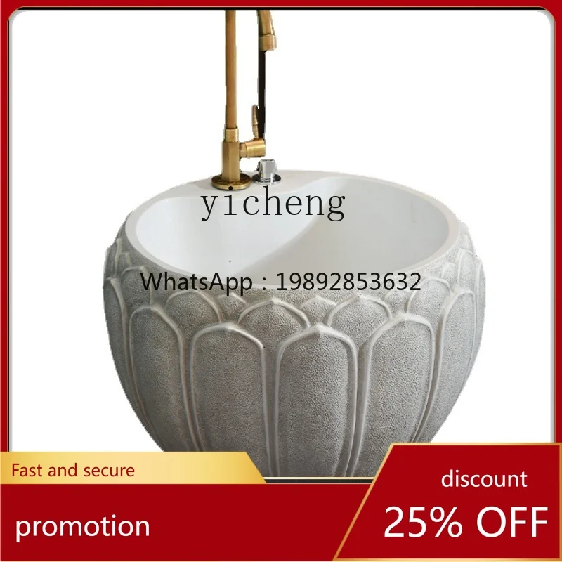 

CZ Courtyard Mop Pool Chinese Style Sink Art Outdoor Balcony Creative Pool Inter-Platform Basin