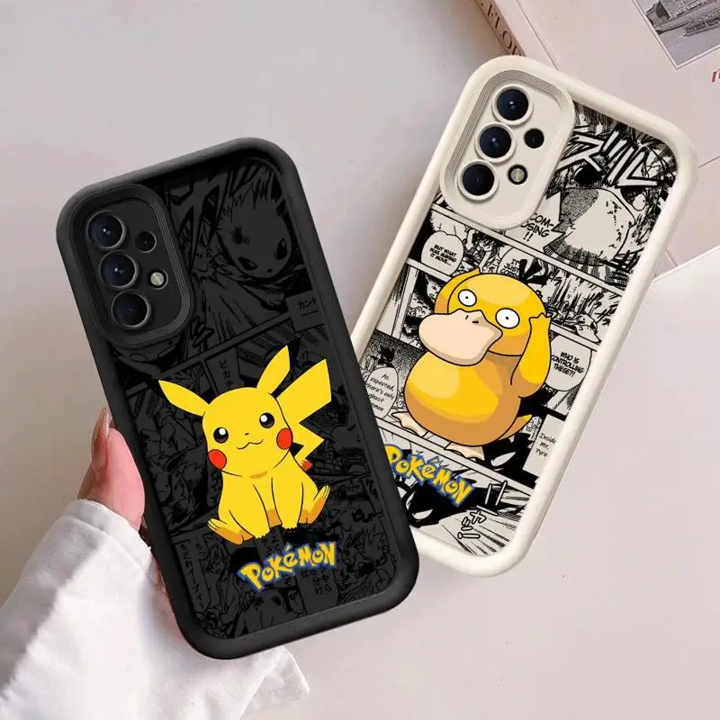 Phone Case for Samsung Galaxy A12 A13 A14 A22 A23 A24 A32 A33 A34 5G Silicone Soft TPU Pokemon Pikachu Gengar Cover