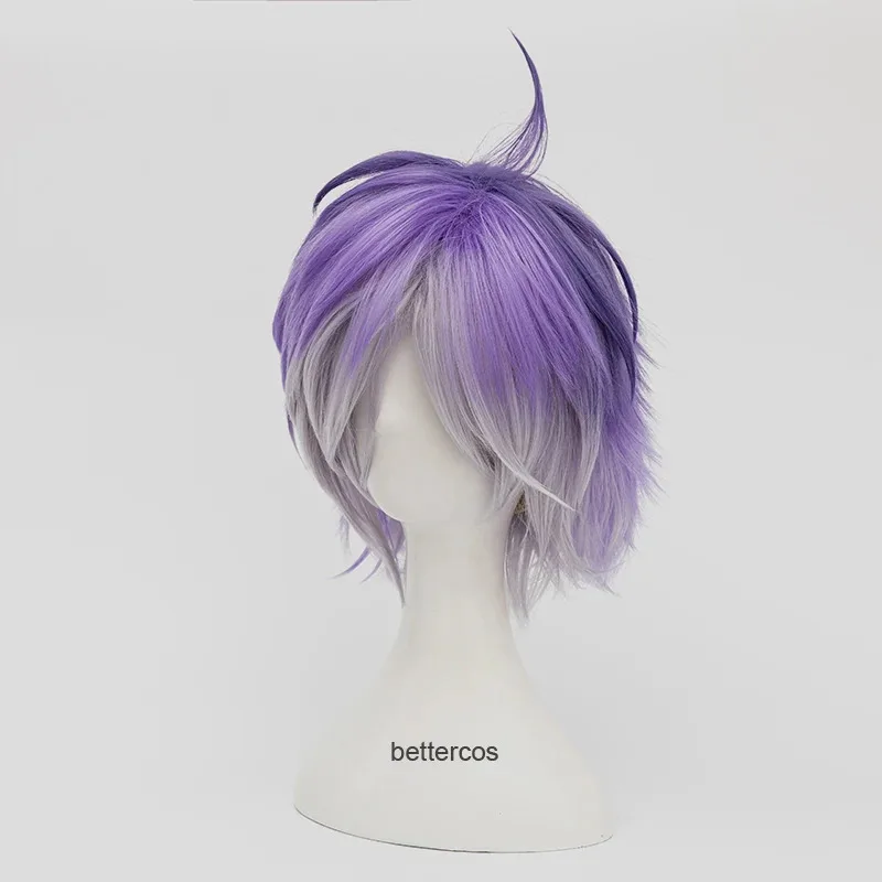 Аниме Diabolik Lovers Sakamaki Kanato парик для косплея мужские короткие фиолетовые Ombre термостойкие парики из синтетических волос + бесплатная шапочка для парика