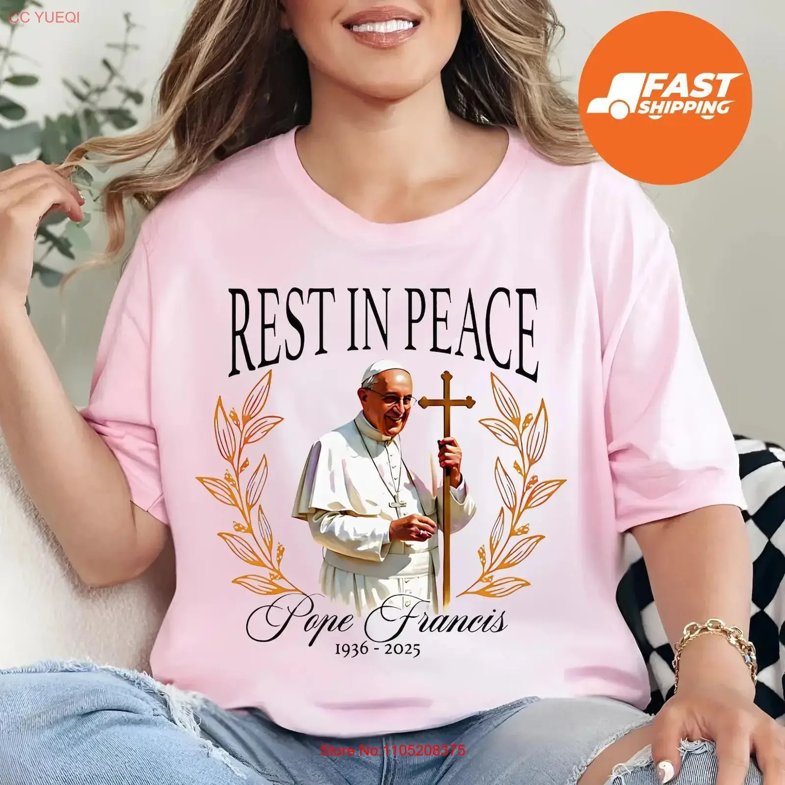 

Футболка God Bless Pope Francisco Rest in Peace the RIP Memorial Tribute SweaT винтажная стираная повседневная слегка мода унисекс