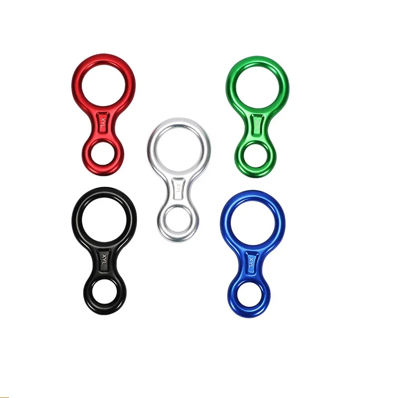 5Pcs Outdoor Climbing Descender Descent Control Device For Rock Climbing Gear Belay Device Downhill Safety Eight Rings Loops