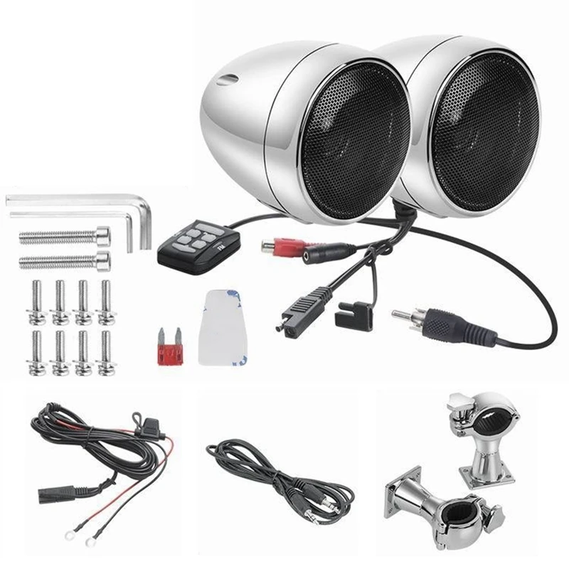 300W Amplifier Motorcycle Stereo Bluetooth Radio Speakers Waterproof Motorcycle Stereo Bluetooth Radio Speakers With USB AUX MP3