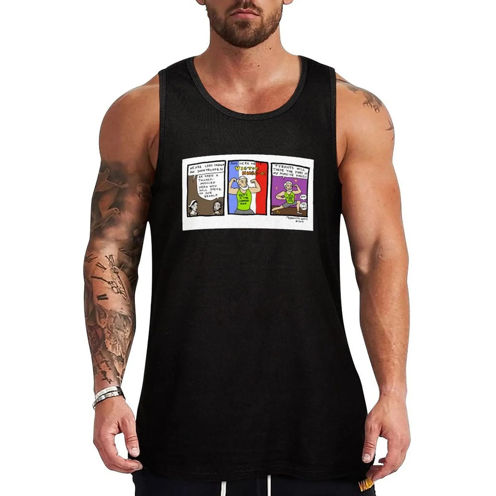 Débardeur Victor Huge-O, débardeur urbain, streetwear, chemise sans manches décontractée