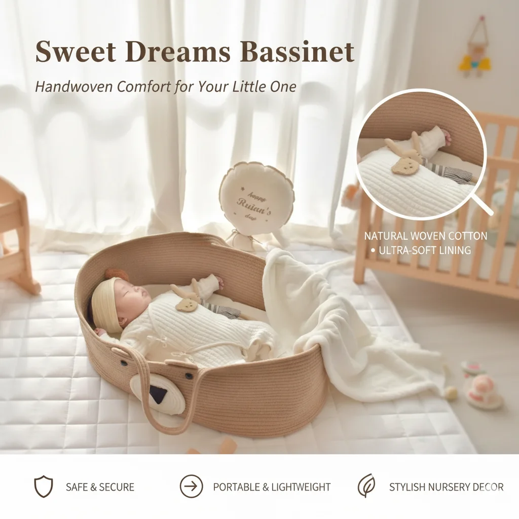 

Трансграничный новый ребенок с водонепроницаемой печатной площадкой, портативная ручная корзина, пеленальный столик с двойной ручкой, хлопковая веревка