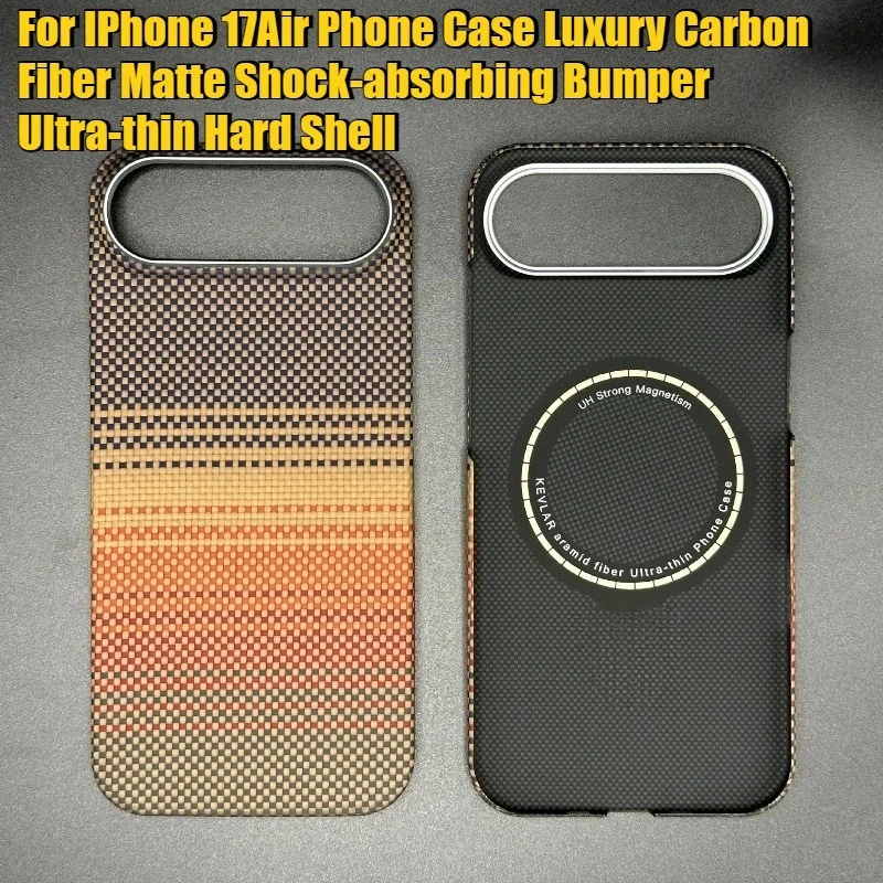

Carbon Fiber for IPhone 17Air Phone Case Luxury Carbon Fiber Matte Shock-absorbing Bumper Ultra-thin Hard Shell 17Air Phone Case