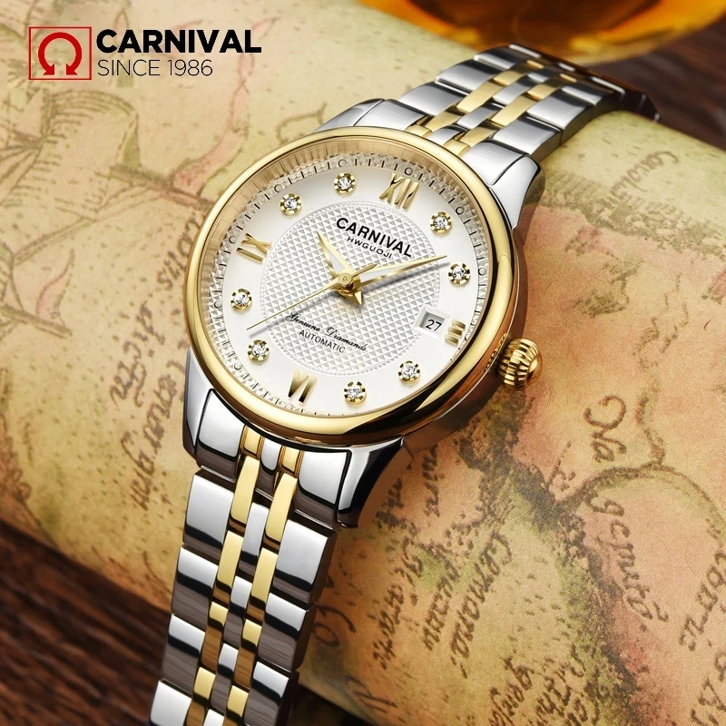 

Reloj CARNIVAL Brand Luxury Mechanical Watch for Women Ladies Automatic Movement Girls Wristwatches Waterproof Montres Femmes