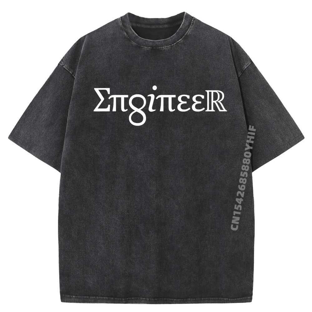 

Engineer Spelled Out In Symbols Letter Summer Luxury Streetwear Men's Tops Graphic Tees Printed Tee-Shirts Retro Washed T Shirt